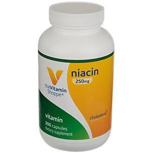 The Vitamin Shoppe Niacin 250MG, Supports Cholesterol Levels, Once Daily (300 Capsules)