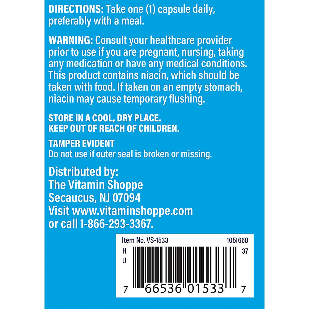 The Vitamin Shoppe Niacinamide 500MG, Supports Cholesterol Levels Already (300 Capsules) - Image 3