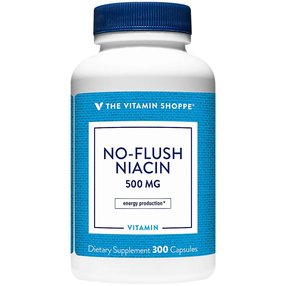 The Vitamin Shoppe No Flush Niacin 500mg - Cholesterol & Cardiovascular Support | Inositol Hexanicotinate | 300 Capsules | Flush-Free - Image 2