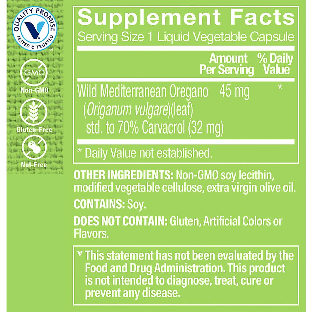 The Vitamin Shoppe Oil of Oregano 45mg - Immune Health & Antioxidant | 70% Carvacrol Super Strength | 60 Veggie Caps | Mediterranean - Image 5