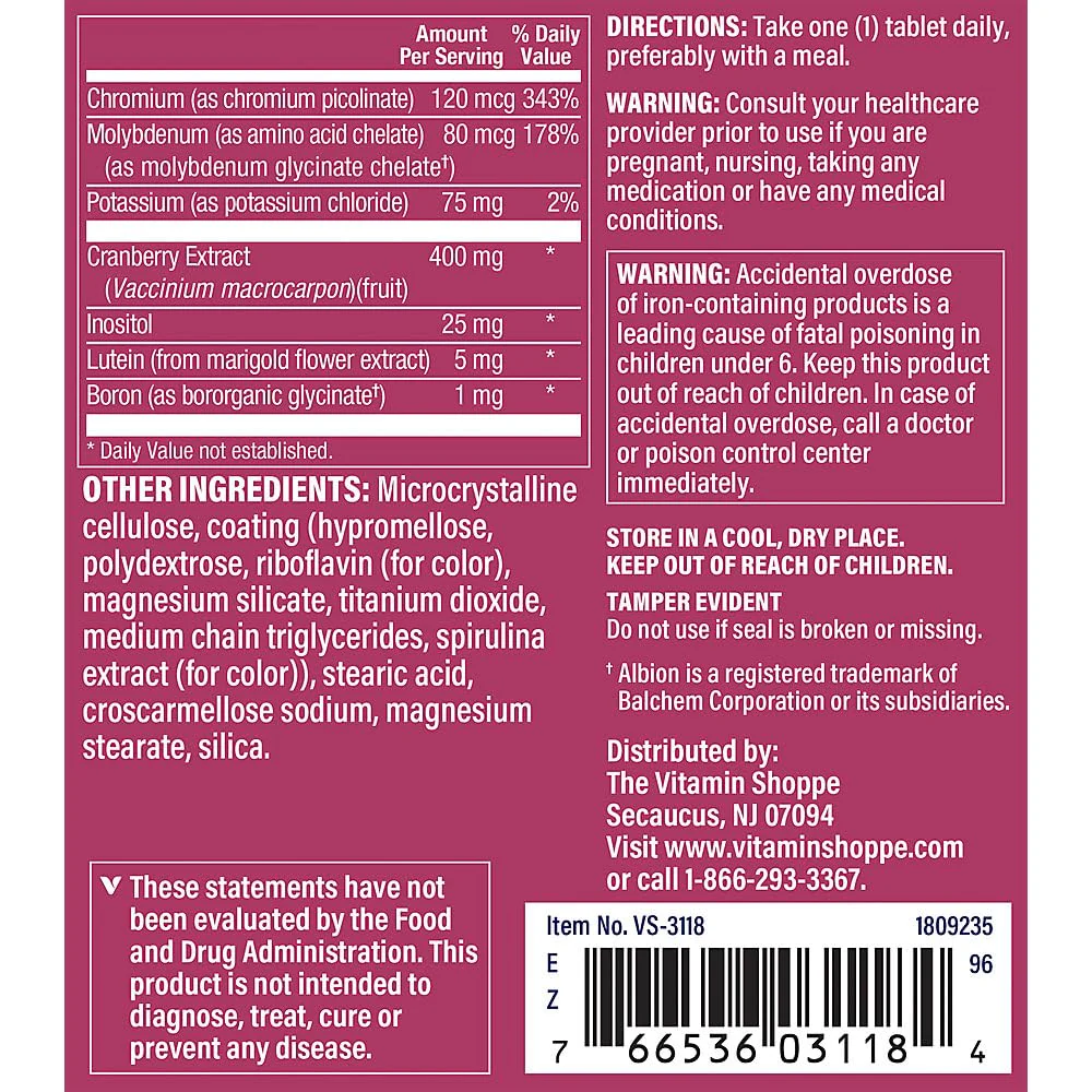 The Vitamin Shoppe One Daily Women's Multivitamin (180 Tablets) - Image 4