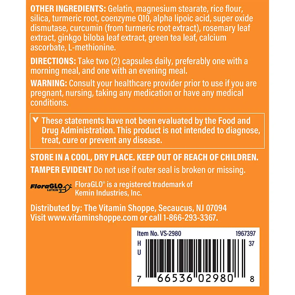 The Vitamin Shoppe Opti-Vue with FloraGLO Lutein - Eye Health & Vision Support | Comprehensive Eye Formula | 240 Capsules | Macular Health - Image 2