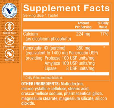 The Vitamin Shoppe Pancreatin 500MG, Natural Digestive Enzyme Supplement, Supports Digestion of Fats, Protein, Carbohydrates (100 Tablets) - Image 5