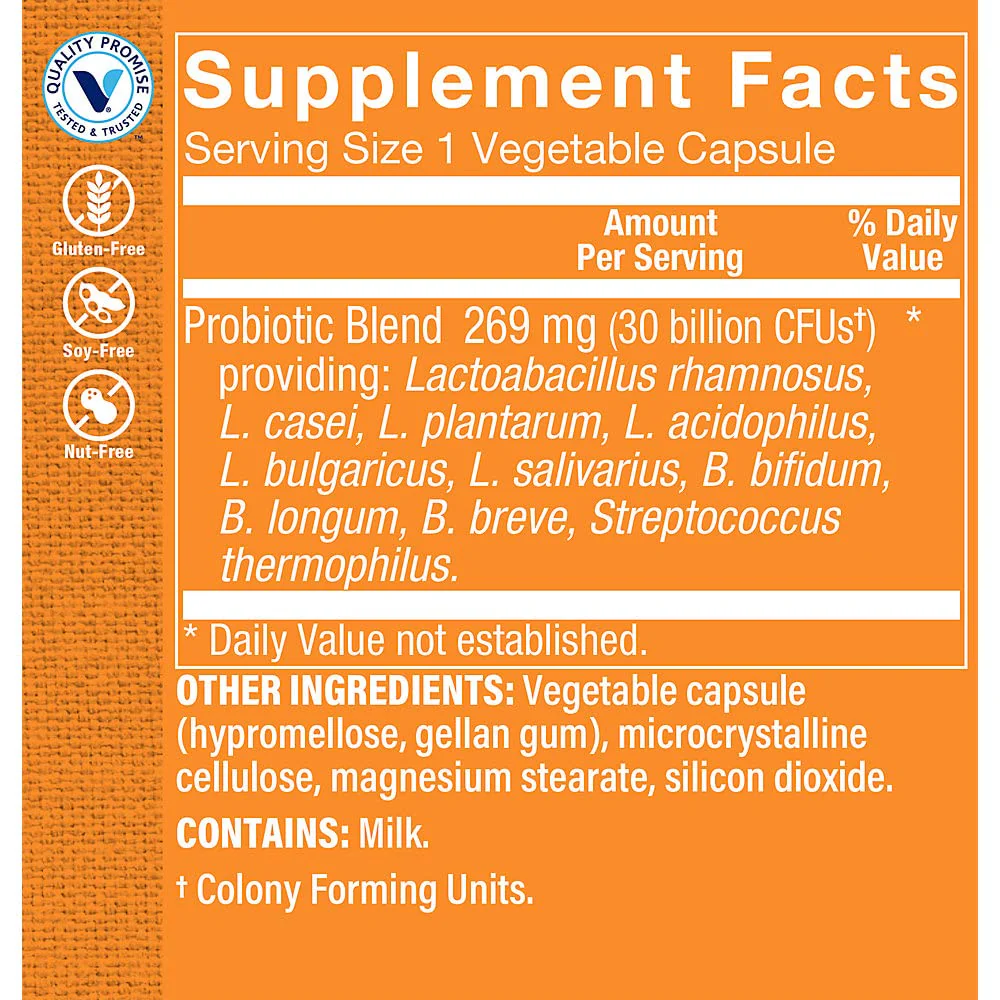 The Vitamin Shoppe Probiotic Delayed Release 30 Billion - with 10 Probiotic Strains to Support Digestive, Immune & Vaginal Health or Yeast Imbalance - Shelf Stable (30 Veggie Caps) - Image 6