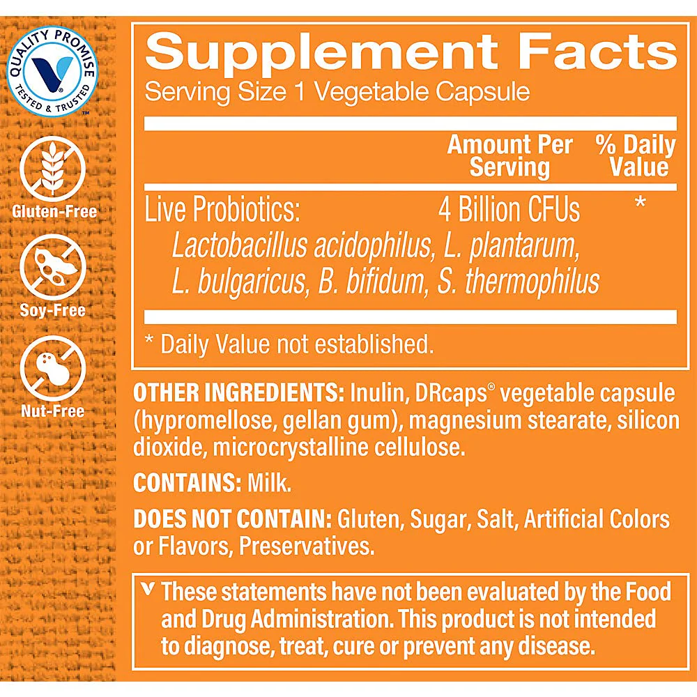 The Vitamin Shoppe Probiotics 4 Billion CFU - Digestive Health, Gut Flora Balance & Immune System Support (90 Vegetable Capsules) - Image 5
