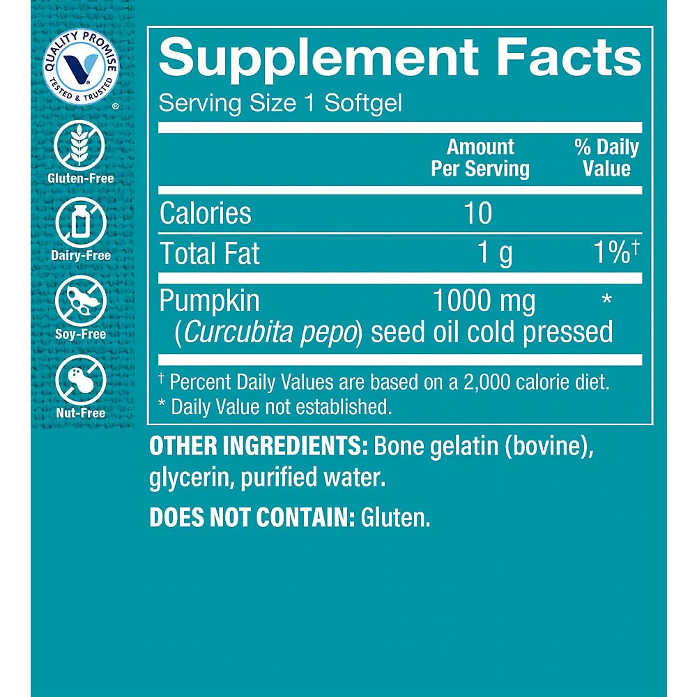 The Vitamin Shoppe Pumpkin Seed Oil Cold-Pressed 1,000 (100 (100 Softgels) - Image 3