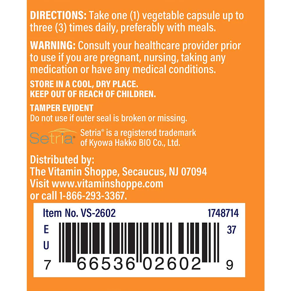 The Vitamin Shoppe Reduced Gluthathione 500MG, Antioxidant Supplement That (60 Capsules) - Image 3