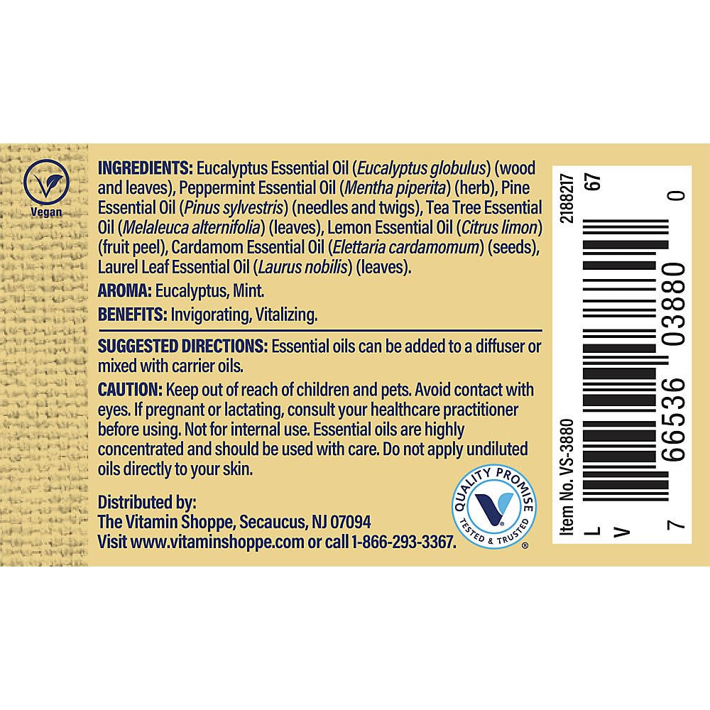 The Vitamin Shoppe Respiratory Essential Oil Blend - Clear Breathing Support | 100% Pure Therapeutic Grade | 1 oz | Eucalyptus Peppermint - Image 4