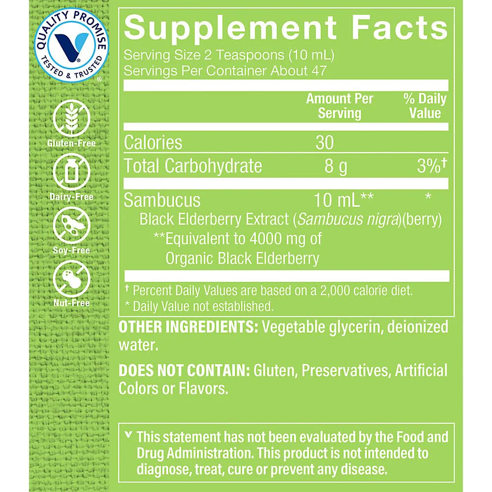 The Vitamin Shoppe Sambucus Black Elderberry Extract Liquid - Immune & Seasonal Support | Concentrated Formula | 16 oz | Great Taste - Image 5