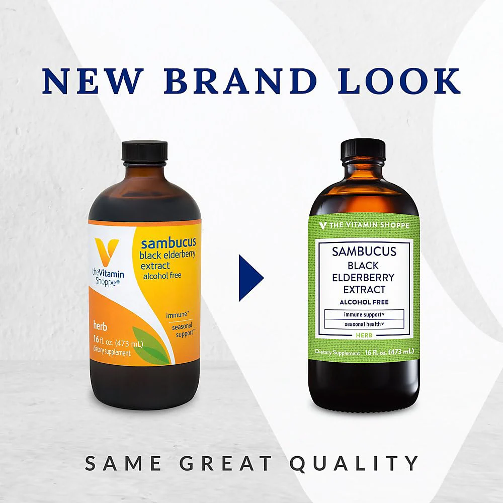 The Vitamin Shoppe Sambucus Black Elderberry Extract Liquid - Immune & Seasonal Support | Concentrated Formula | 16 oz | Great Taste - Image 6