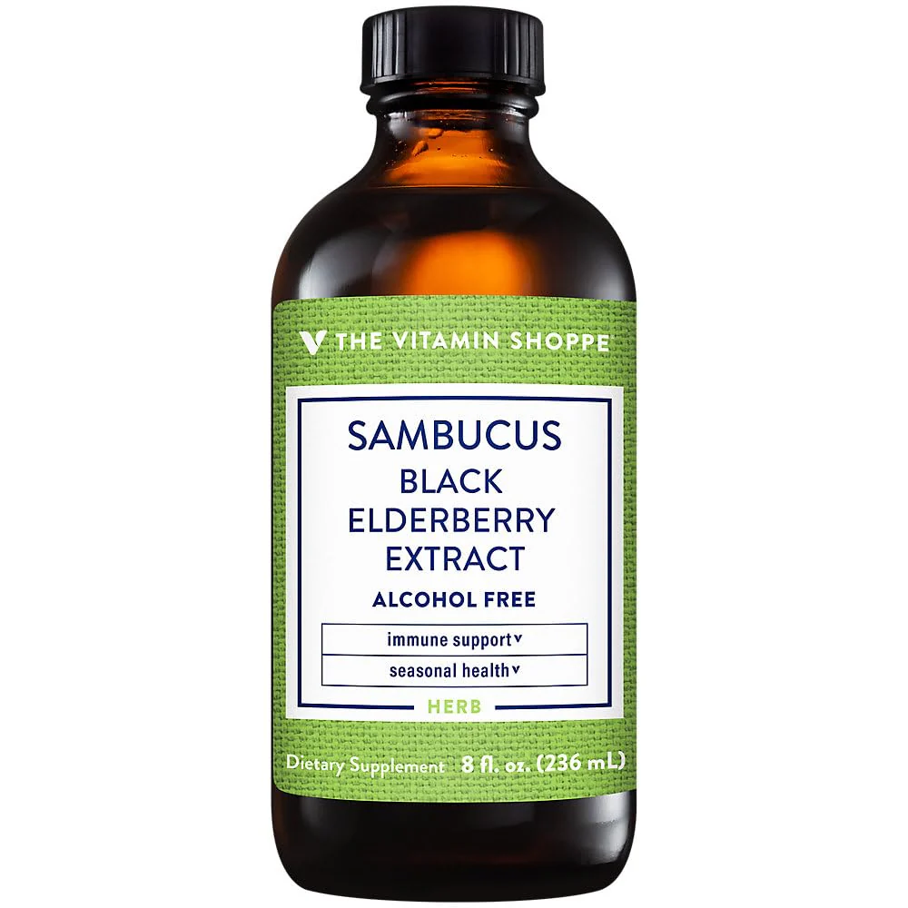 The Vitamin Shoppe Sambucus Black Elderberry Extract Liquid - Immune & Seasonal Support | Concentrated Formula | 8 oz | Great Taste - Image 2