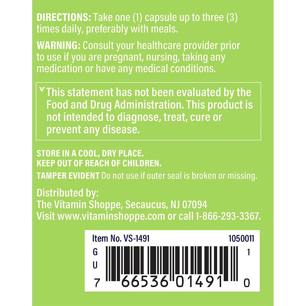 The Vitamin Shoppe Stinging Nettles 480 (100 Capsules) (100 Capsules) - Image 3