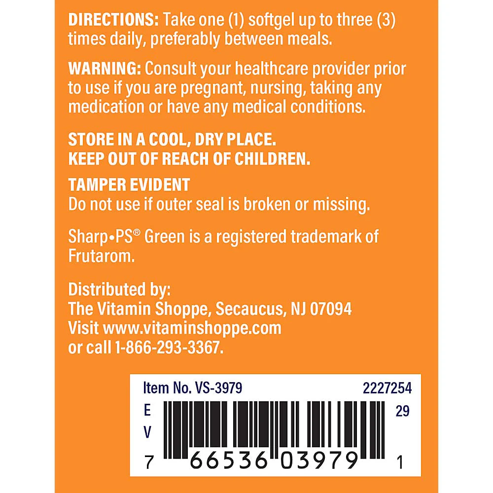 The Vitamin Shoppe Sunflower Phosphatidylserine 100 (90 Softgels) (90 Softgels) - Image 2