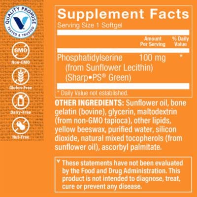 The Vitamin Shoppe Sunflower Phosphatidylserine 100 MG (90 Softgels) - Image 3