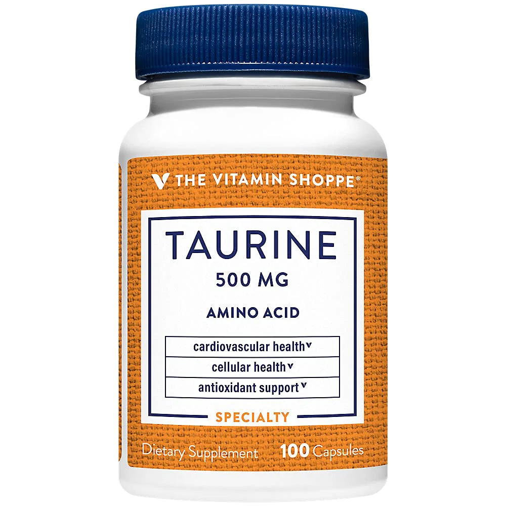 The Vitamin Shoppe Taurine 500mg with B6 - Cardiovascular & Antioxidant Support | Free-Form Amino Acid | 100 Capsules | Cellular Health - Image 2