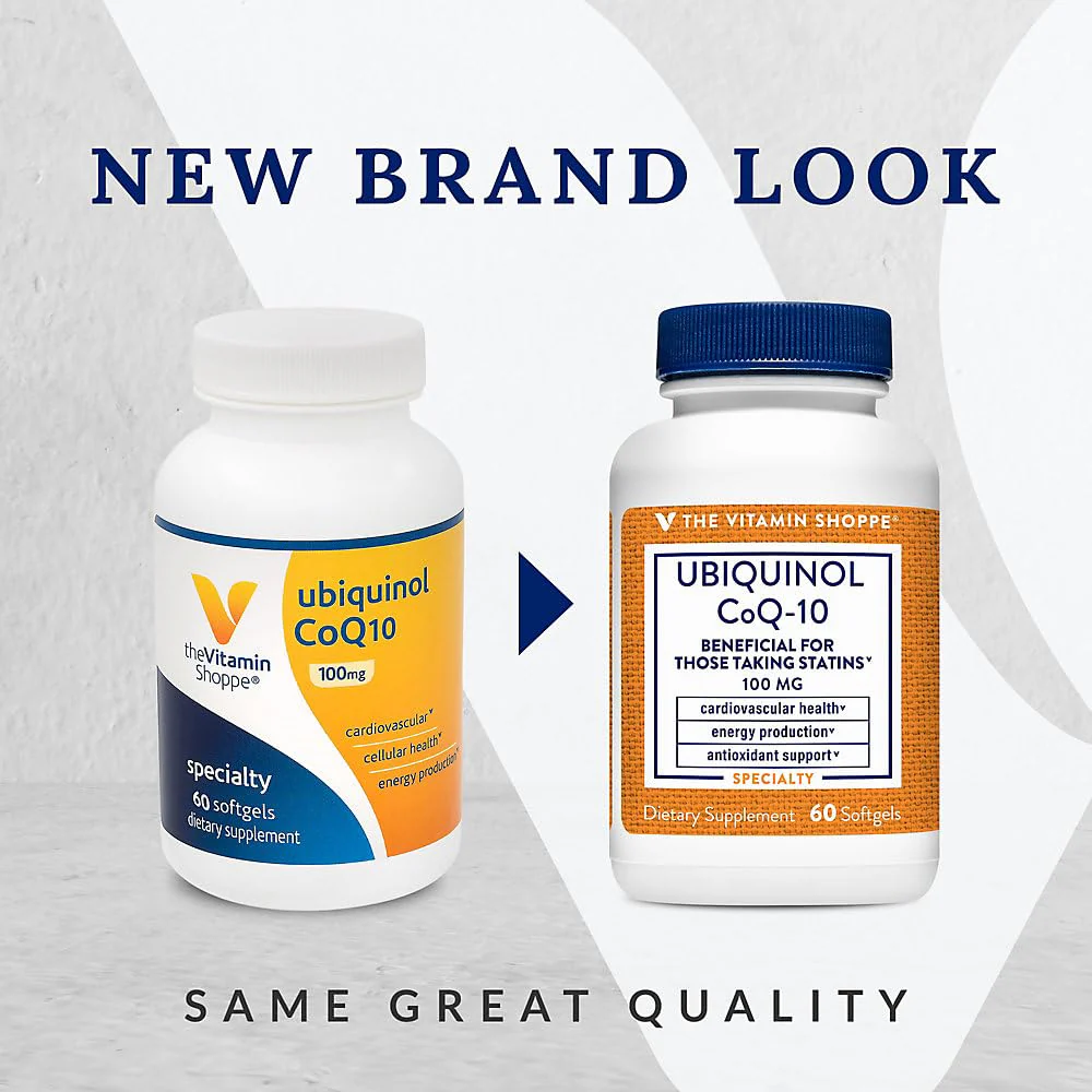 The Vitamin Shoppe Ubiquinol CoQ-10 100mg Beneficial for Those (60 Softgels) - Image 6