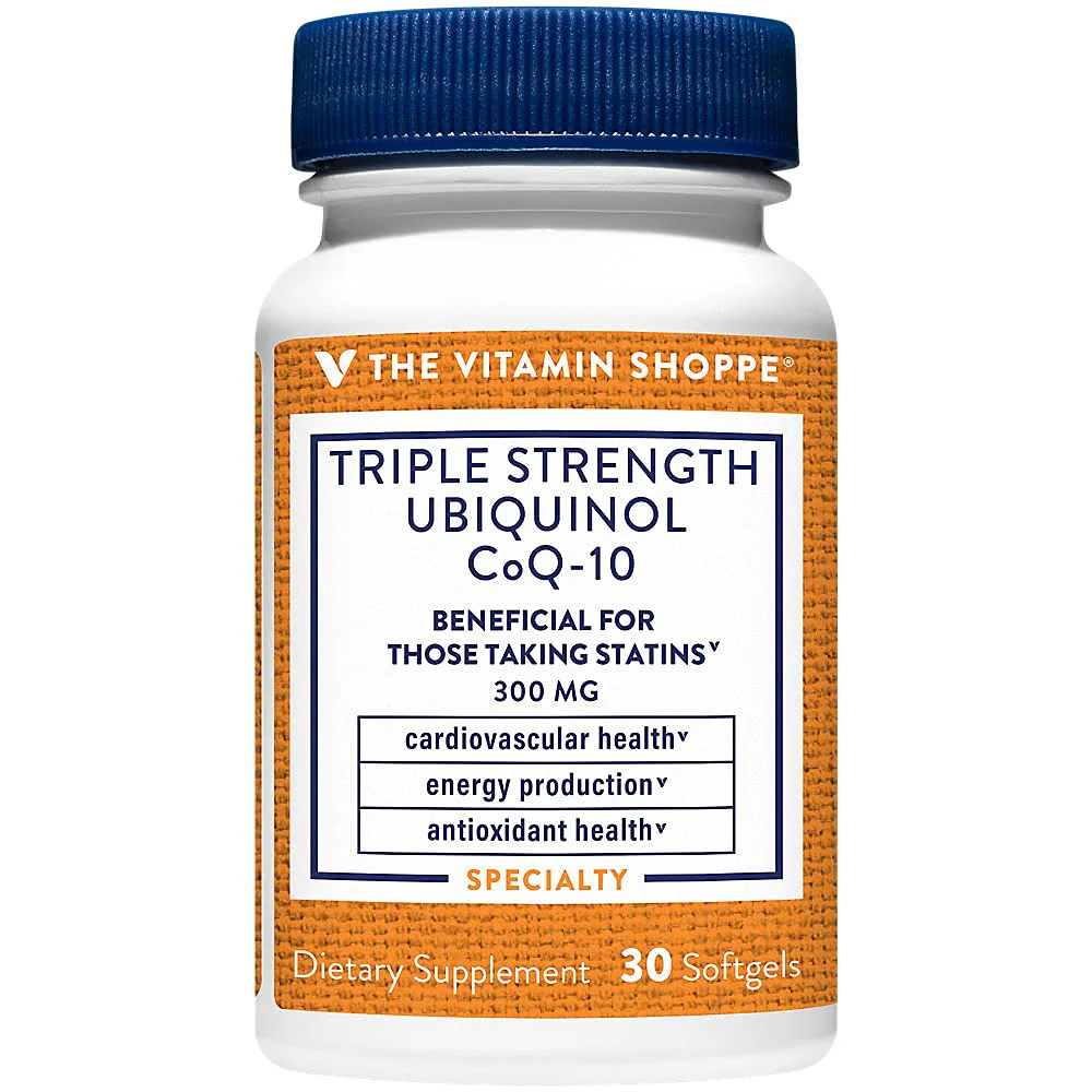 The Vitamin Shoppe Ubiquinol CoQ-10 - Helps Energy Production, Supports Cellular & Cardiovascular Health - 300 MG (30 Softgels)