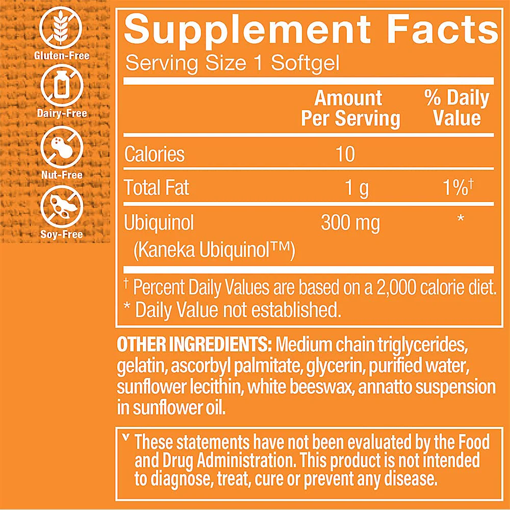The Vitamin Shoppe Ubiquinol CoQ-10 - Helps Energy Production, Supports Cellular & Cardiovascular Health - 300 MG (30 Softgels) - Image 5