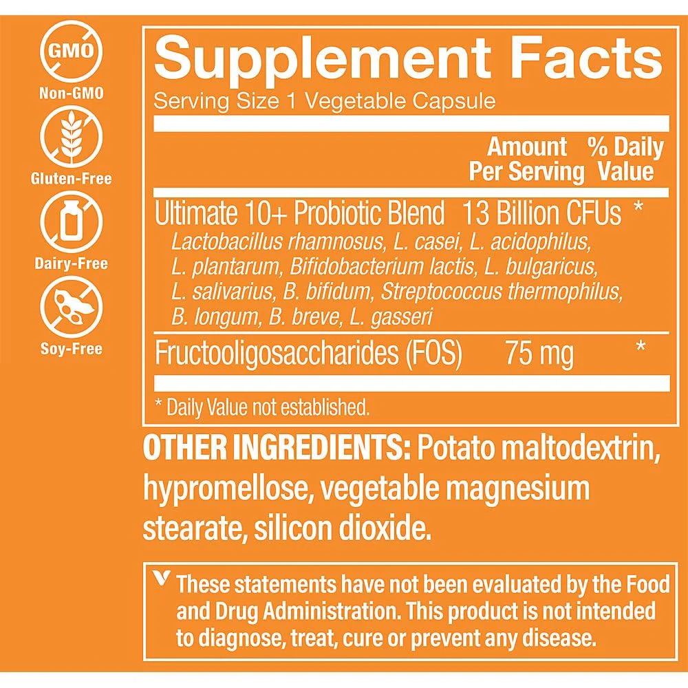 The Vitamin Shoppe Ultimate 10+ Probiotics 13 Billion CFU - 10 Probiotic Strains for Digestive Health, Immune & Gut Support (30 Vegetable Capsule) - Image 5