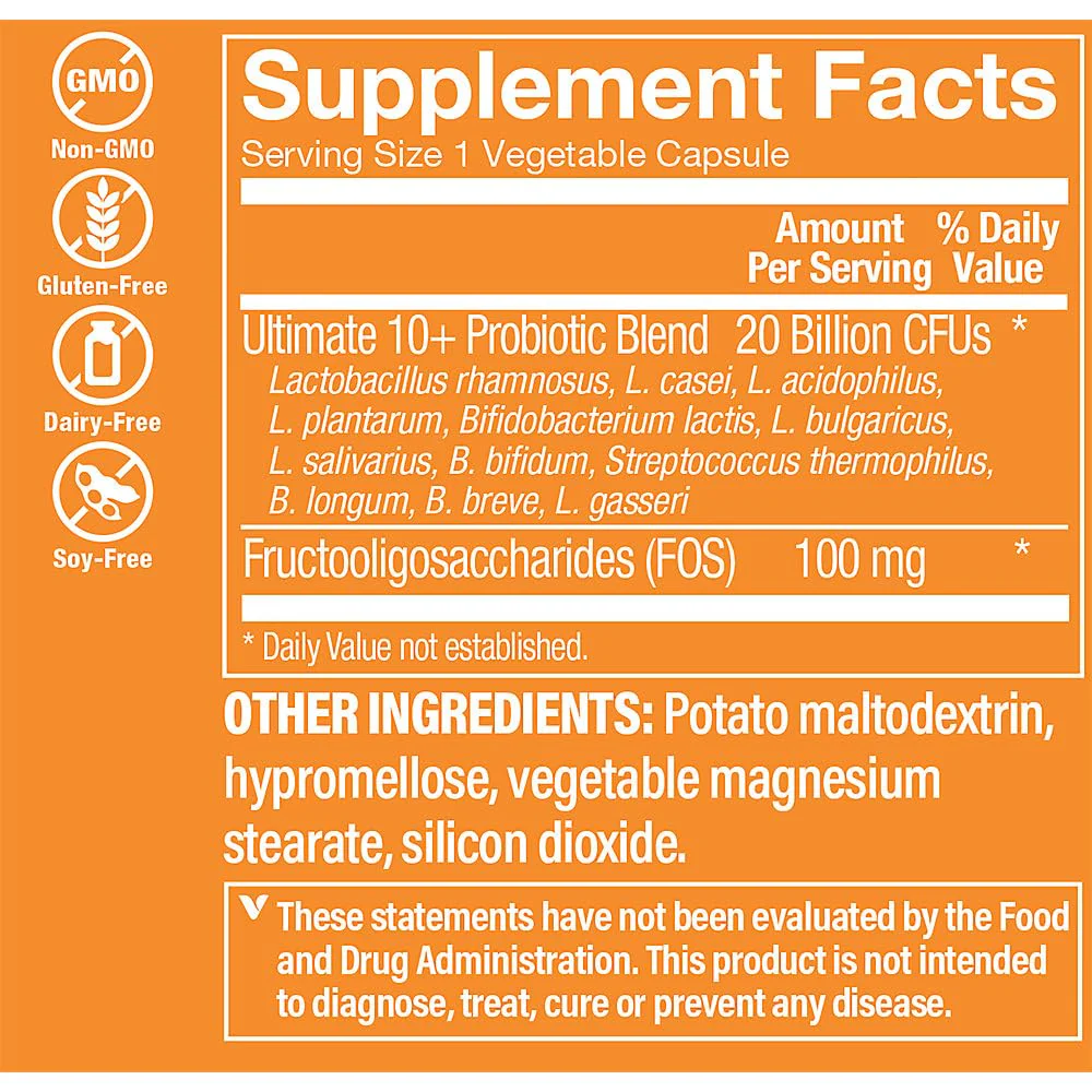 The Vitamin Shoppe Ultimate 10+ Probiotics, 20 Billion CFUs for Digestive Health, Immune Support and Respiratory Health (30 Vegetable Capsule) - Image 5