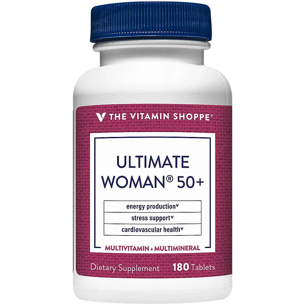 The Vitamin Shoppe Ultimate Woman 50+ Multivitamin - High Potency Daily Multi for Women Over 50, Energy & Immune Support (180 Tablets)