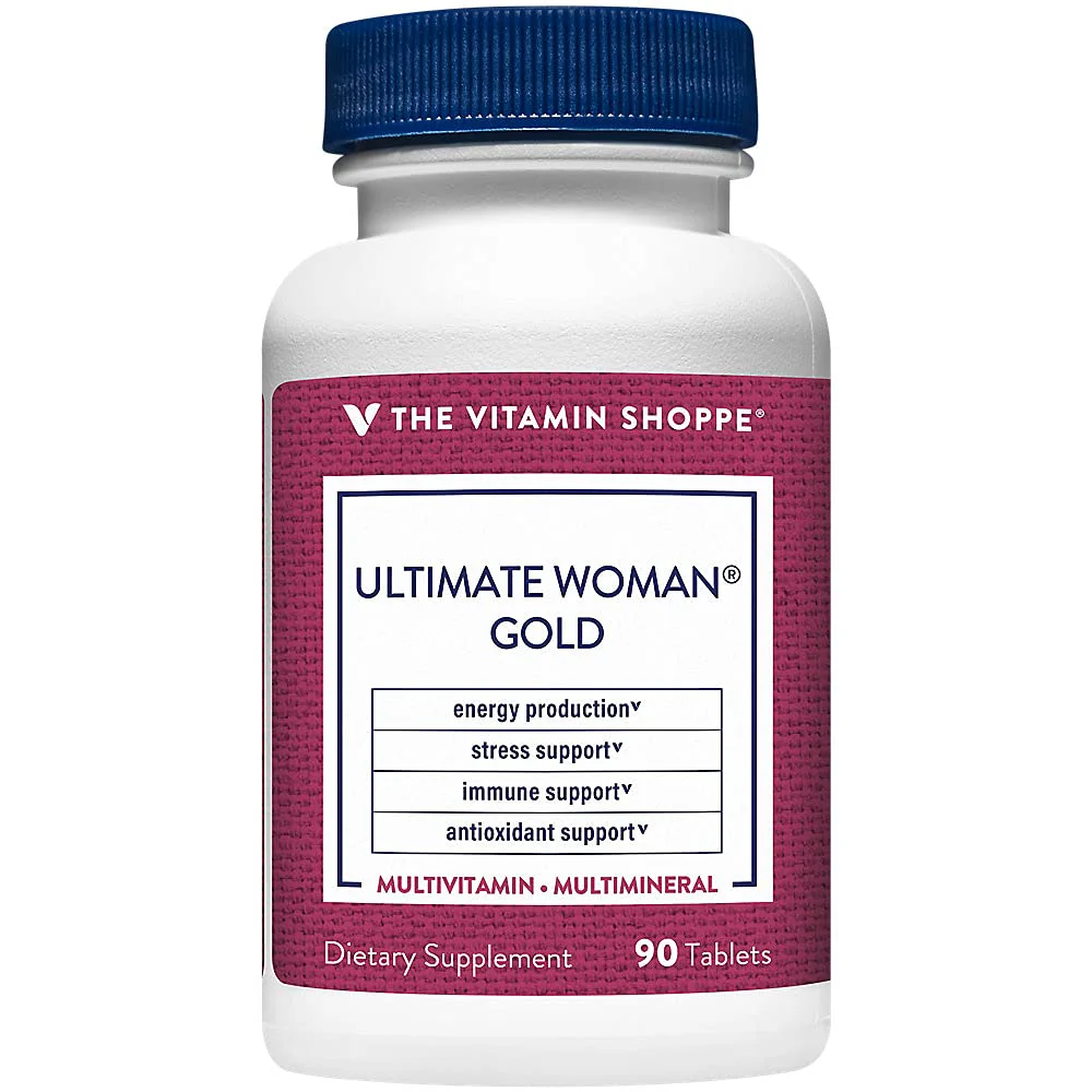 The Vitamin Shoppe Ultimate Woman Gold Multivitamin - with Iron, B Vitamins & Vitamin D3 and More to Support Energy Production, Bone & Immune Health - Gluten Free Multi-Mineral (90 Tablets) - Image 2