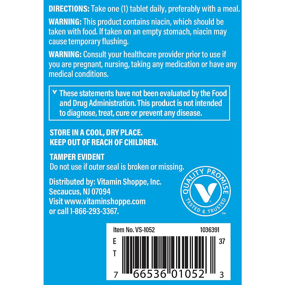 The Vitamin Shoppe Vitamin B-Complex - Energy Metabolism & Nervous System Support, Complete B Vitamins (100 Tablets) - Image 4