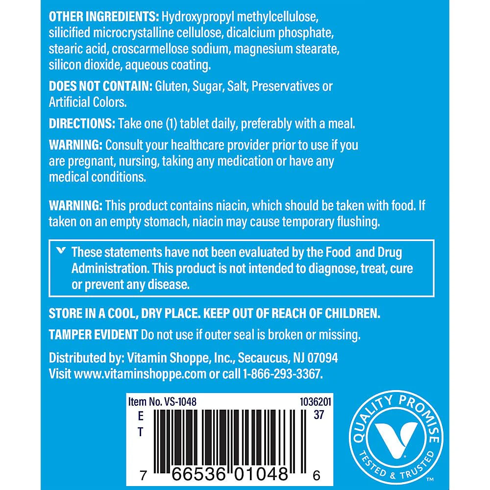 The Vitamin Shoppe Vitamin B-Complex - Energy Metabolism & Nervous System Support, Complete B Vitamins (100 Tablets) - Image 4