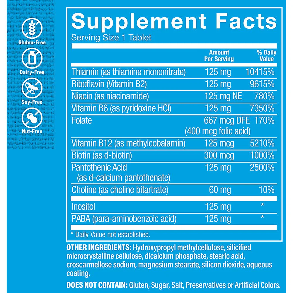 The Vitamin Shoppe Vitamin B-Complex - Energy Metabolism & Nervous System Support, Complete B Vitamins (300 Tablets) - Image 5
