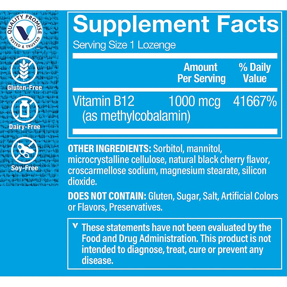 The Vitamin Shoppe Vitamin B12 1,000MCG - Energy Production, Nervous System & Red Blood Cell Support, Daily B Vitamin - Image 5