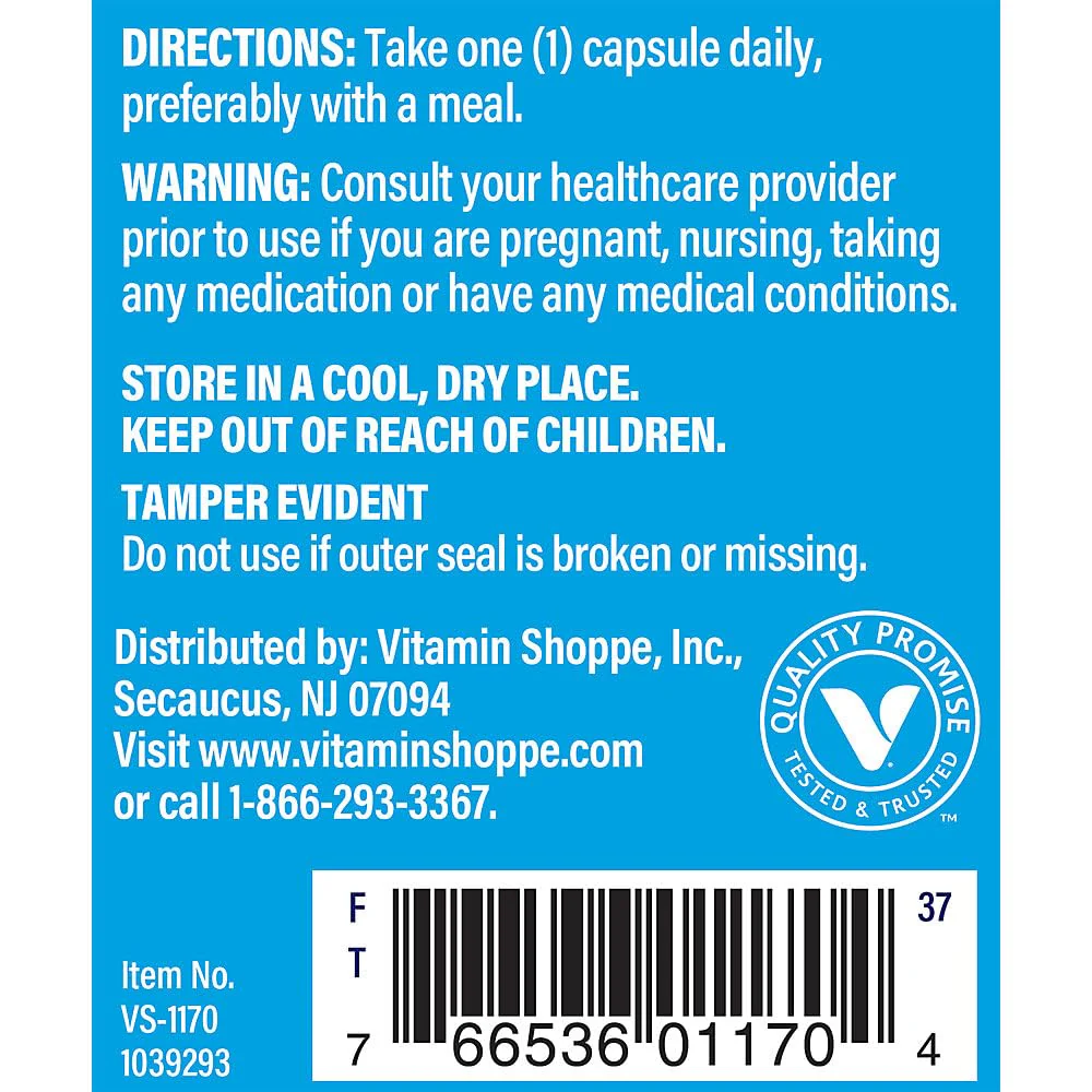 The Vitamin Shoppe Vitamin B12 500MCG - Energy Production, Nervous System & Red Blood Cell Support, Daily B Vitamin (100 Capsules) - Image 4