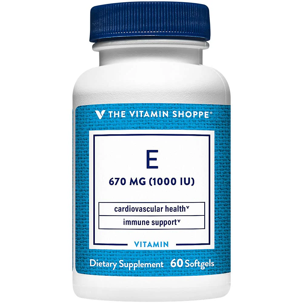 The Vitamin Shoppe Vitamin E 1,000IU - Antioxidant Support for Skin Health & Immune Function, Daily Vitamin (60 Softgels) - Image 2
