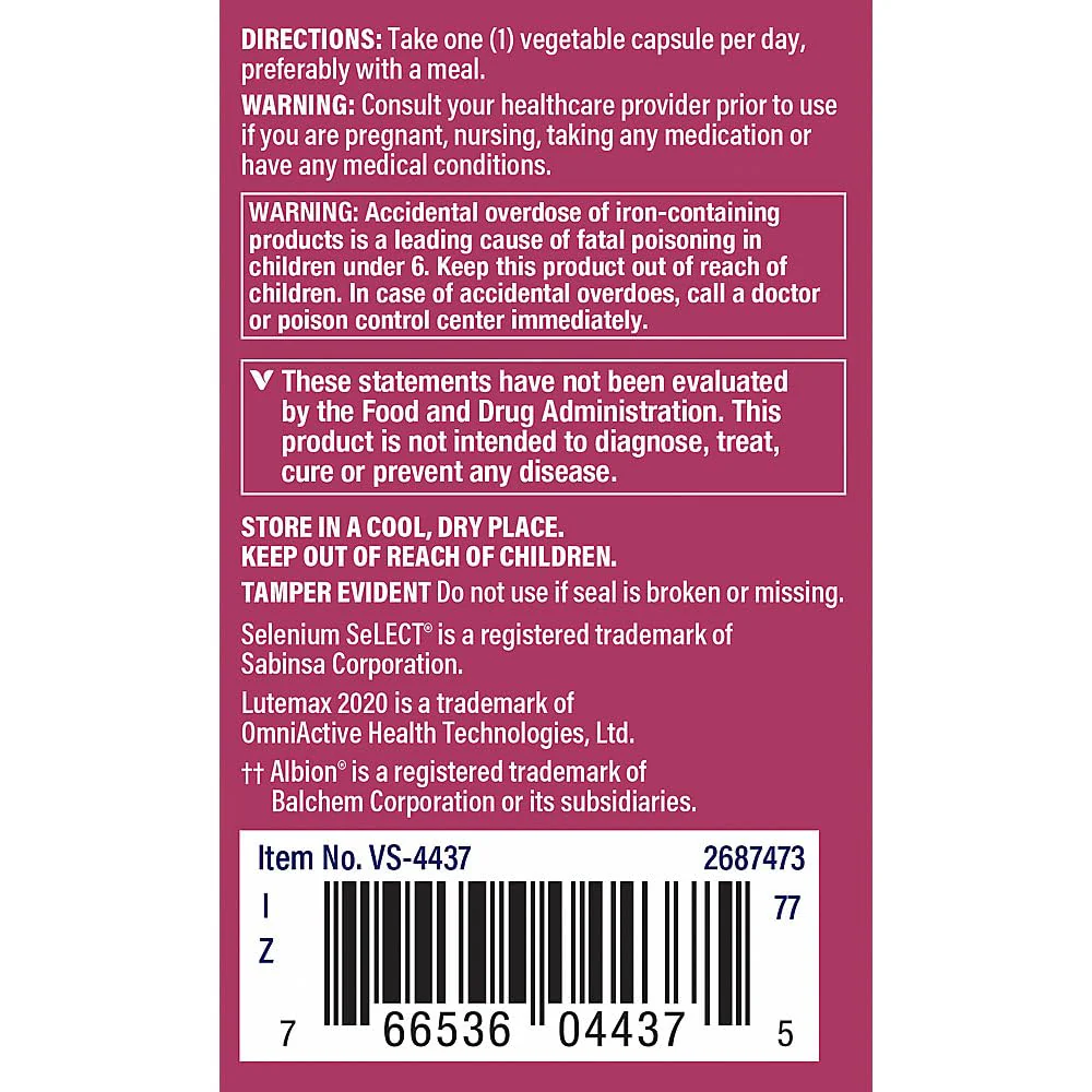 The Vitamin Shoppe WomenaTMs Once Daily Multivitamin a Immune, Energy, Digestive, and Stress Support (60 Capsules) - Image 2