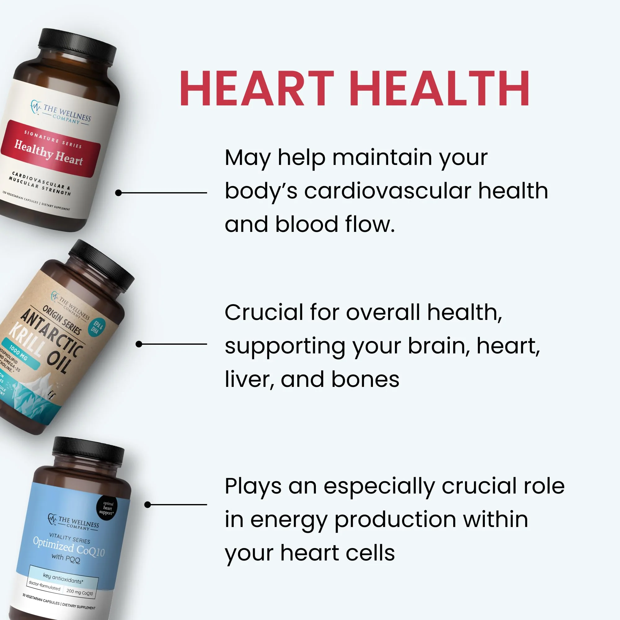 The Wellness Company Healthy Heart - Cardiovascular Strength, Blood Flow, Nitric Oxide Production & Healthy Cholesterol Levels | 120ct (2 Month Supply) - Image 2