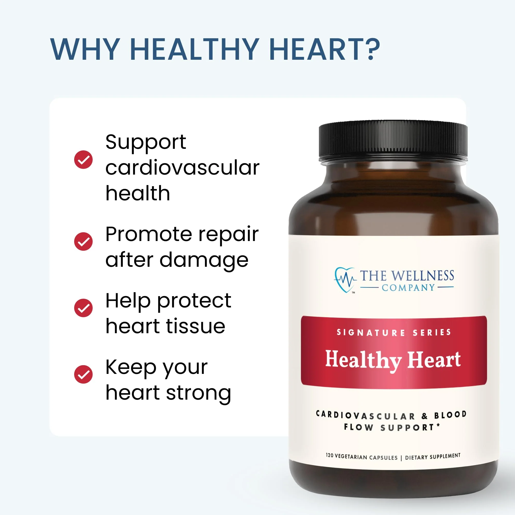 The Wellness Company Healthy Heart - Cardiovascular Strength, Blood Flow, Nitric Oxide Production & Healthy Cholesterol Levels | 120ct (2 Month Supply) - Image 3