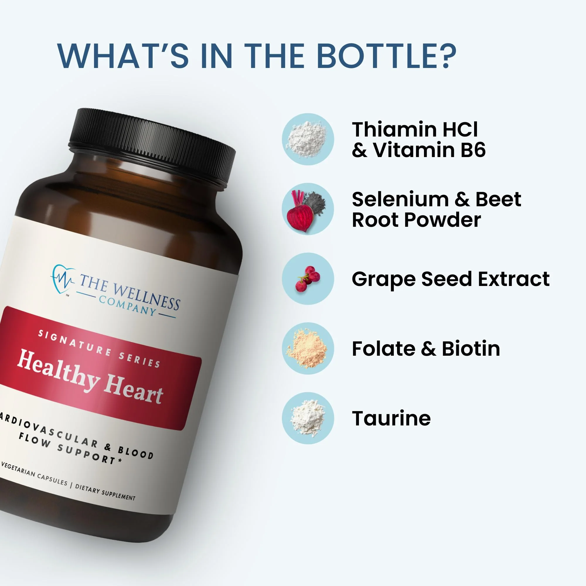 The Wellness Company Healthy Heart - Cardiovascular Strength, Blood Flow, Nitric Oxide Production & Healthy Cholesterol Levels | 120ct (2 Month Supply) - Image 4