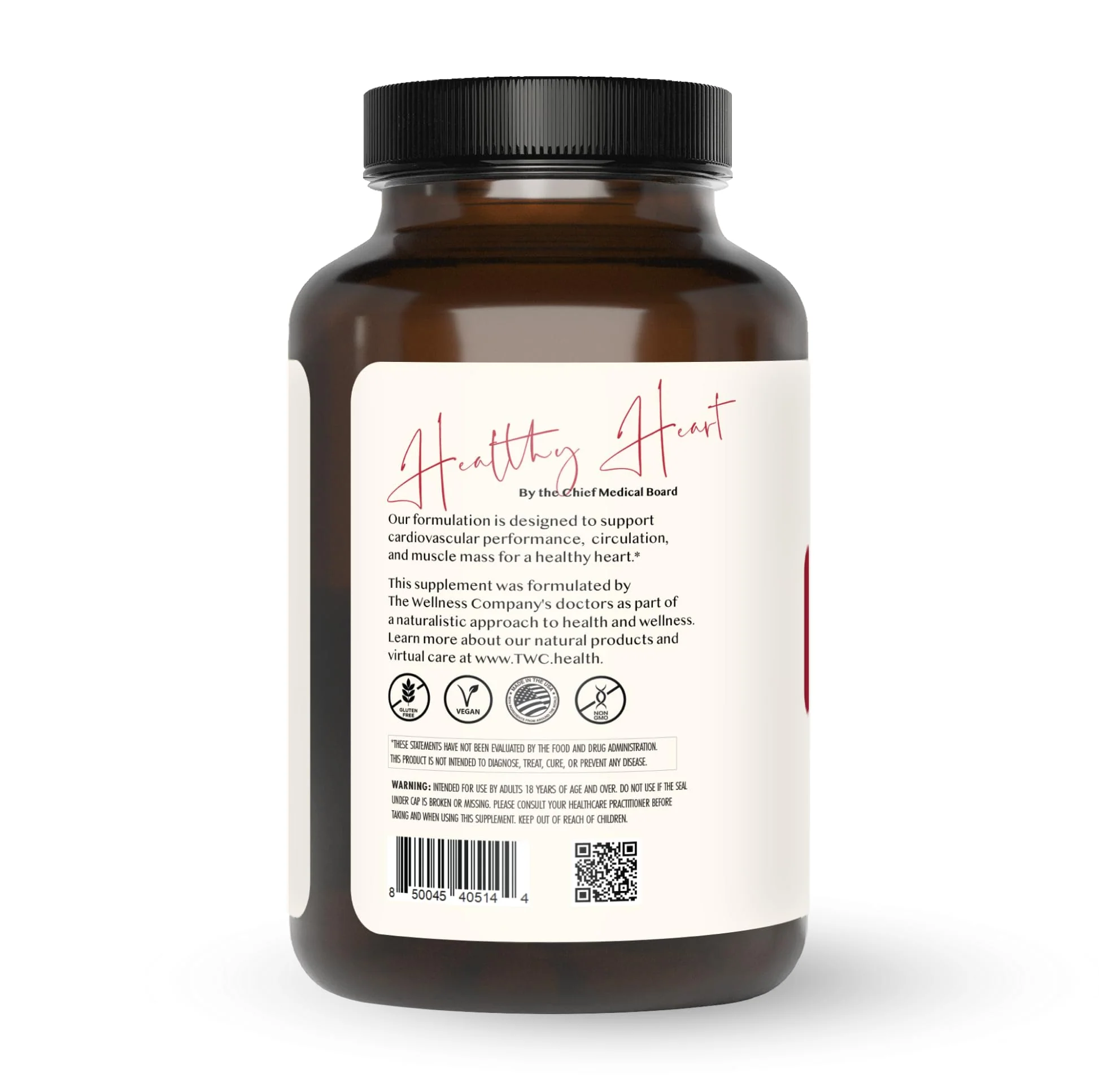 The Wellness Company Healthy Heart - Cardiovascular Strength, Blood Flow, Nitric Oxide Production & Healthy Cholesterol Levels | 120ct (2 Month Supply) - Image 6