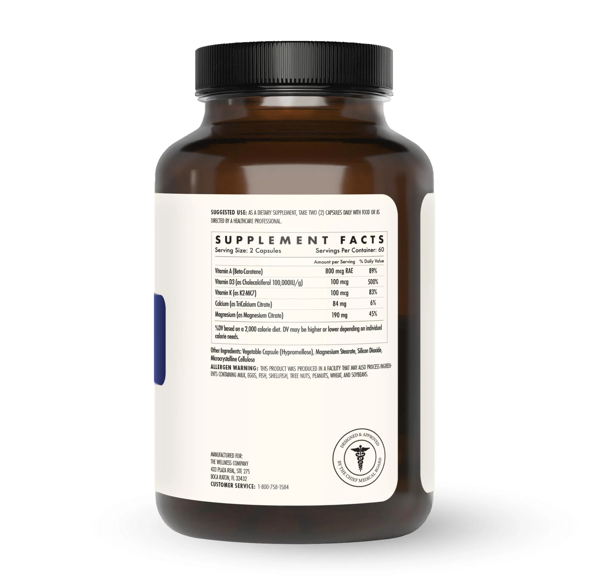 The Wellness Company Strong Bones | 120 Capsules (2-Month Supply) | Made with Key Minerals to Help Build Bone Strength | Non-GMO, Vegan, Gluten Free | for Supporting Bone Strength and Health - Image 5