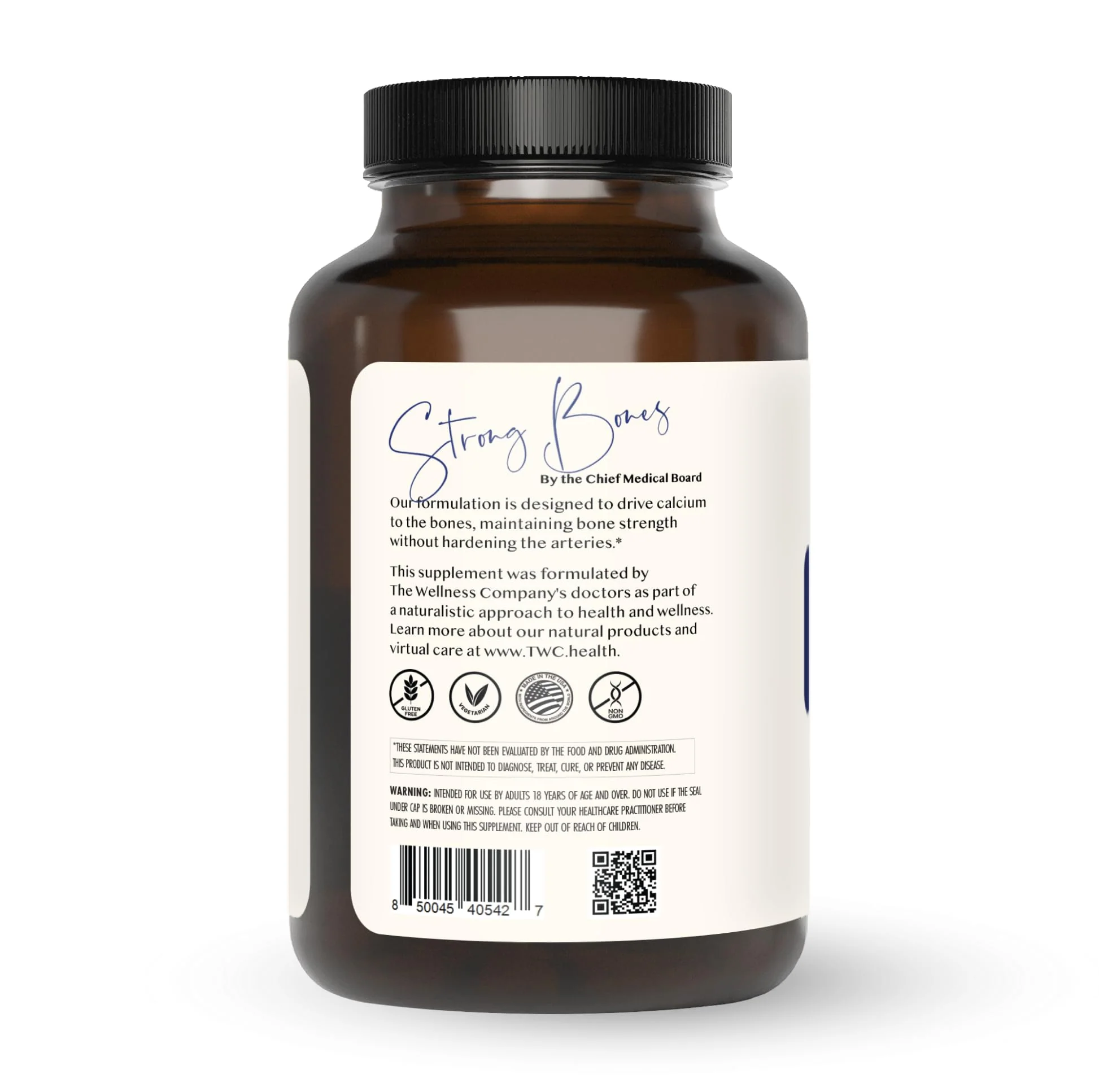The Wellness Company Strong Bones | 120 Capsules (2-Month Supply) | Made with Key Minerals to Help Build Bone Strength | Non-GMO, Vegan, Gluten Free | for Supporting Bone Strength and Health - Image 6