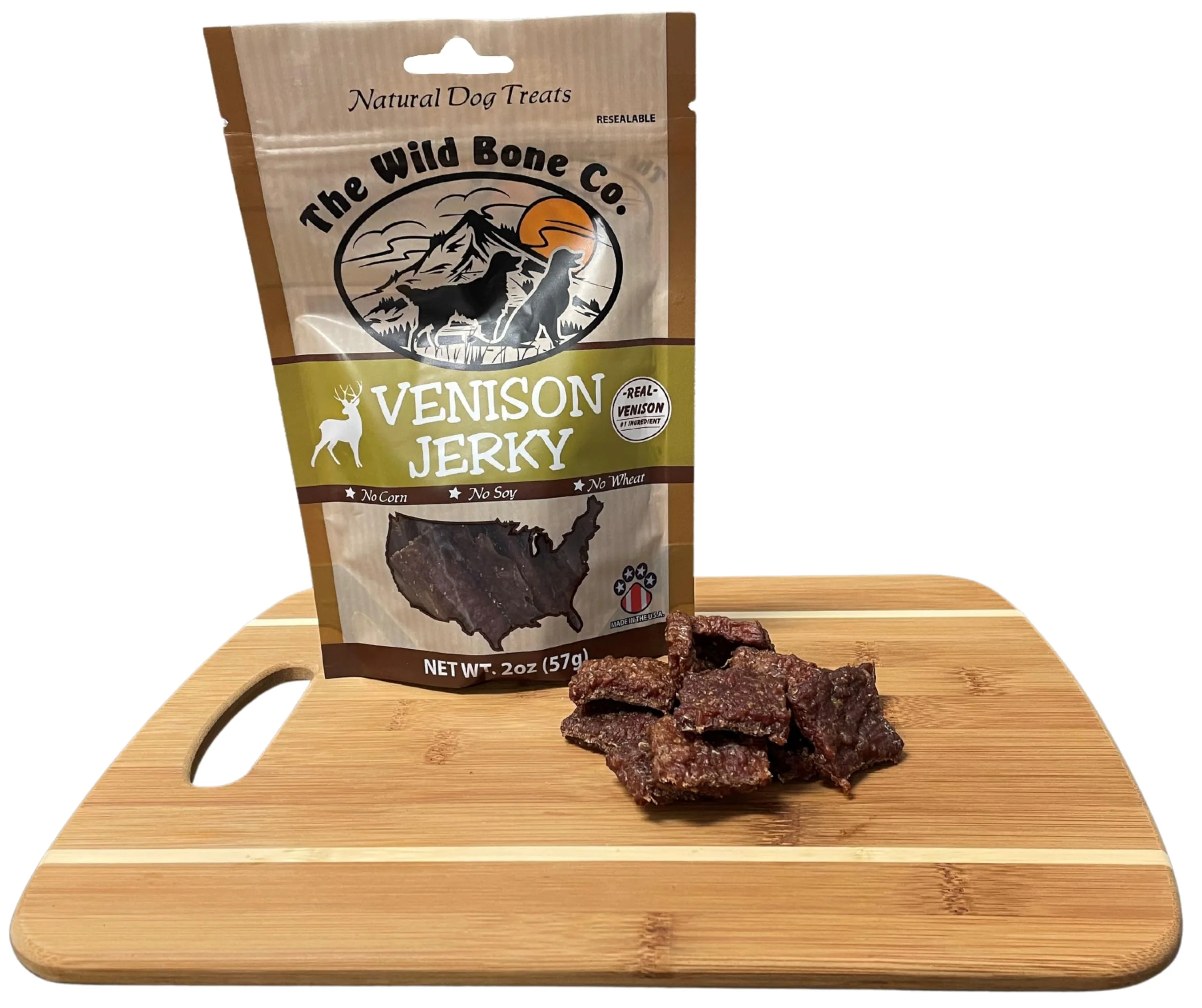 The Wild Bone Company Venison Jerky Dog Treats | Natural High Protein Chewy Training Bits | Made in the USA, 2 Ounces - Image 9