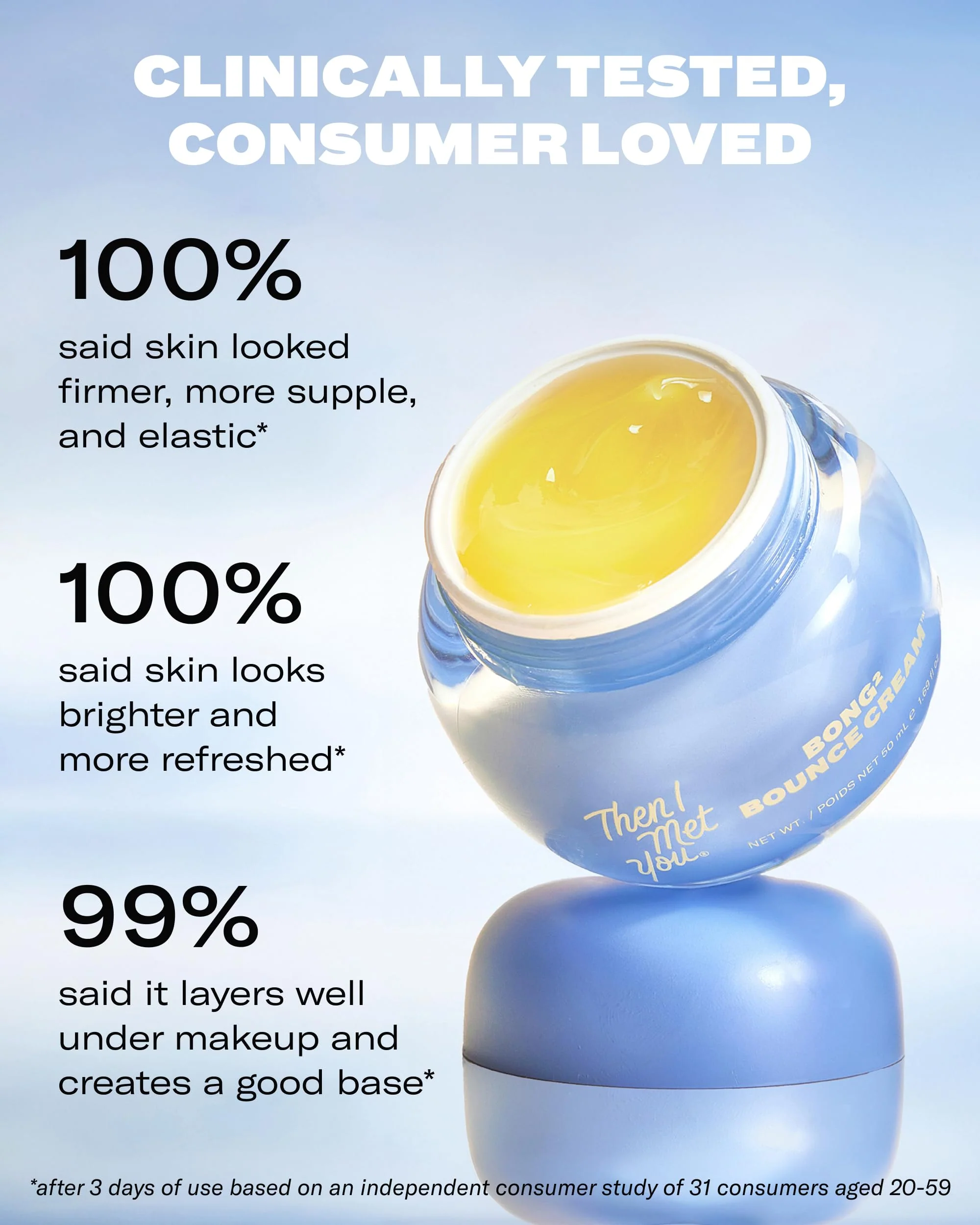Then I Met You Bong² Bounce Cream, Allure Best of Beauty 2025, Lightweight Gel Cream Barrier Moisturizer with Omega-3 Fatty Acids, and Ceramides, Cruelty-Free, Hydration for Oily Skin, 1.69 fl oz - Image 4