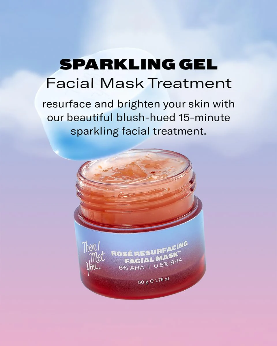 Then I Met You Rosé Resurfacing Facial Mask, Nourishing & Brightening Face Treatment with AHA, BHA & Resveratrol, Vegan & Clean Skincare, 1.76 oz - Image 2