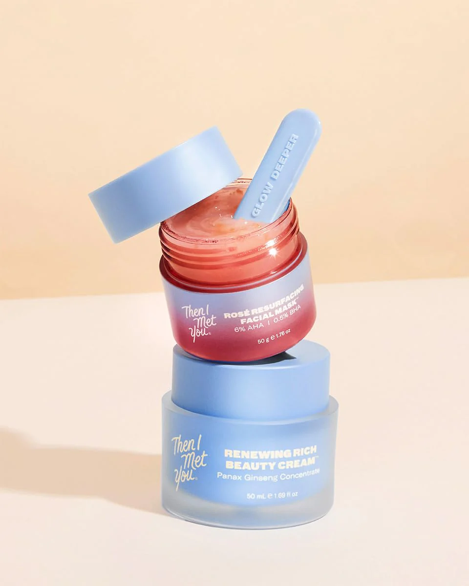 Then I Met You Rosé Resurfacing Facial Mask, Nourishing & Brightening Face Treatment with AHA, BHA & Resveratrol, Vegan & Clean Skincare, 1.76 oz - Image 5