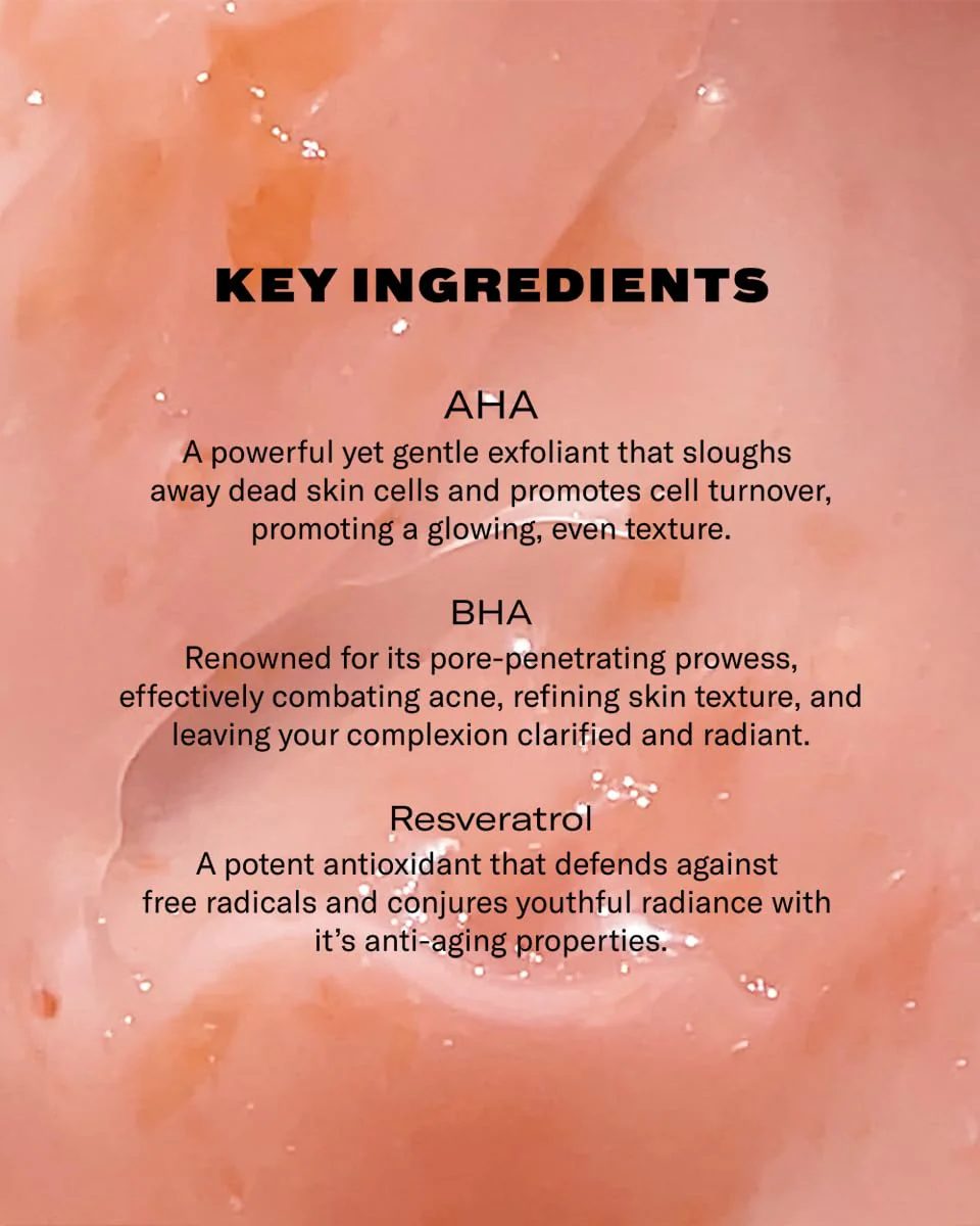 Then I Met You Rosé Resurfacing Facial Mask, Nourishing & Brightening Face Treatment with AHA, BHA & Resveratrol, Vegan & Clean Skincare, 1.76 oz - Image 6