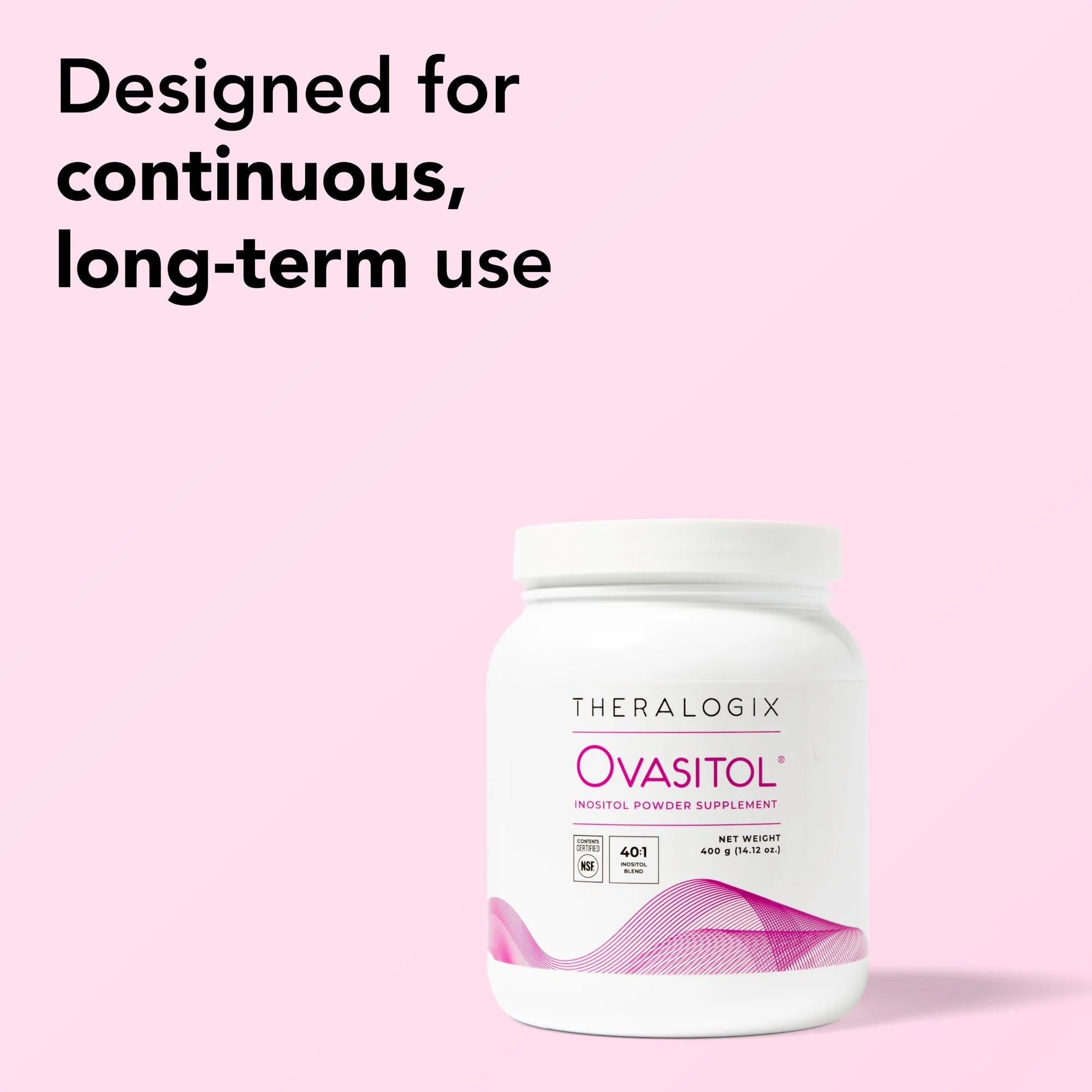 Theralogix Ovasitol Inositol Powder - 90-Day Supply - Myo-Inositol & D-Chiro Inositol for Hormone Balance & Ovarian Function Support* - NSF Certified - 400 g (180 Servings) - Image 4