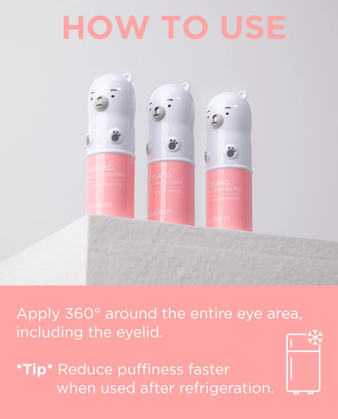 THESAEM Iceland Hydrating Collagen Eye Stick - Anti-wrinkle Moisturizing Eye Balm for Saggy Skin – Under Eye Treatment - Balm to Smooth Skin Texture - Rose Scent, 0.24oz 2 Pack - Image 3