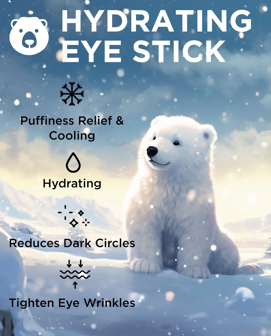 THESAEM Iceland Hydrating Eye Stick 0.24oz 3 Pack - Cooling, Collagen, Peptide - Cooling Eye Balm for Dark Circles and Puffiness – Under Eye Treatment - Balm to Smooth Skin Texture - Image 6