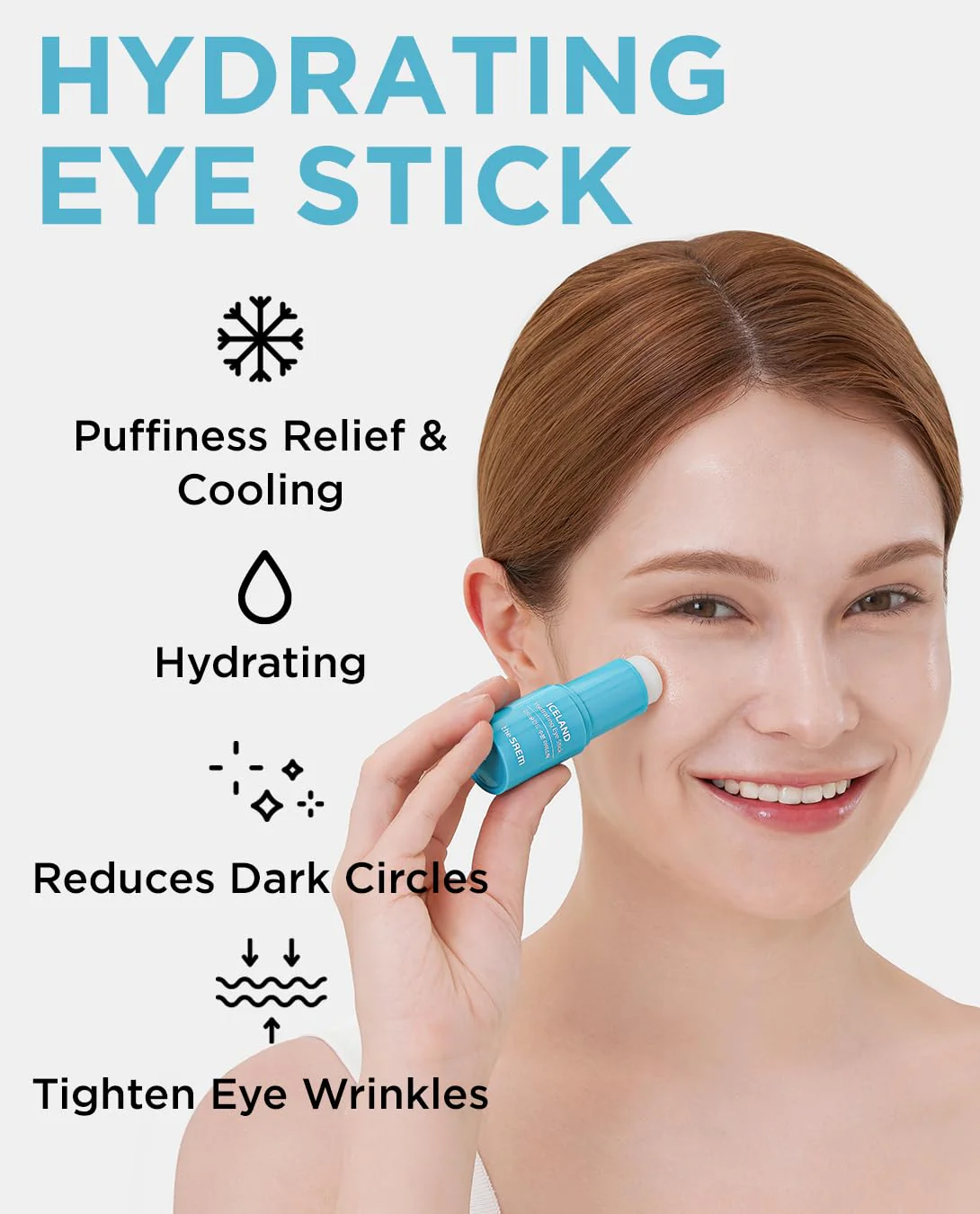 THESAEM Iceland Hydrating Eye Stick 0.24oz - Cooling Balm for Dark Circles and Puffiness – Under Eye Treatment - Reduce Wrinkles and Moisturizing - Minimize Dark & Puffy Eyes - Aqua Scent, 2 Pack - Image 7