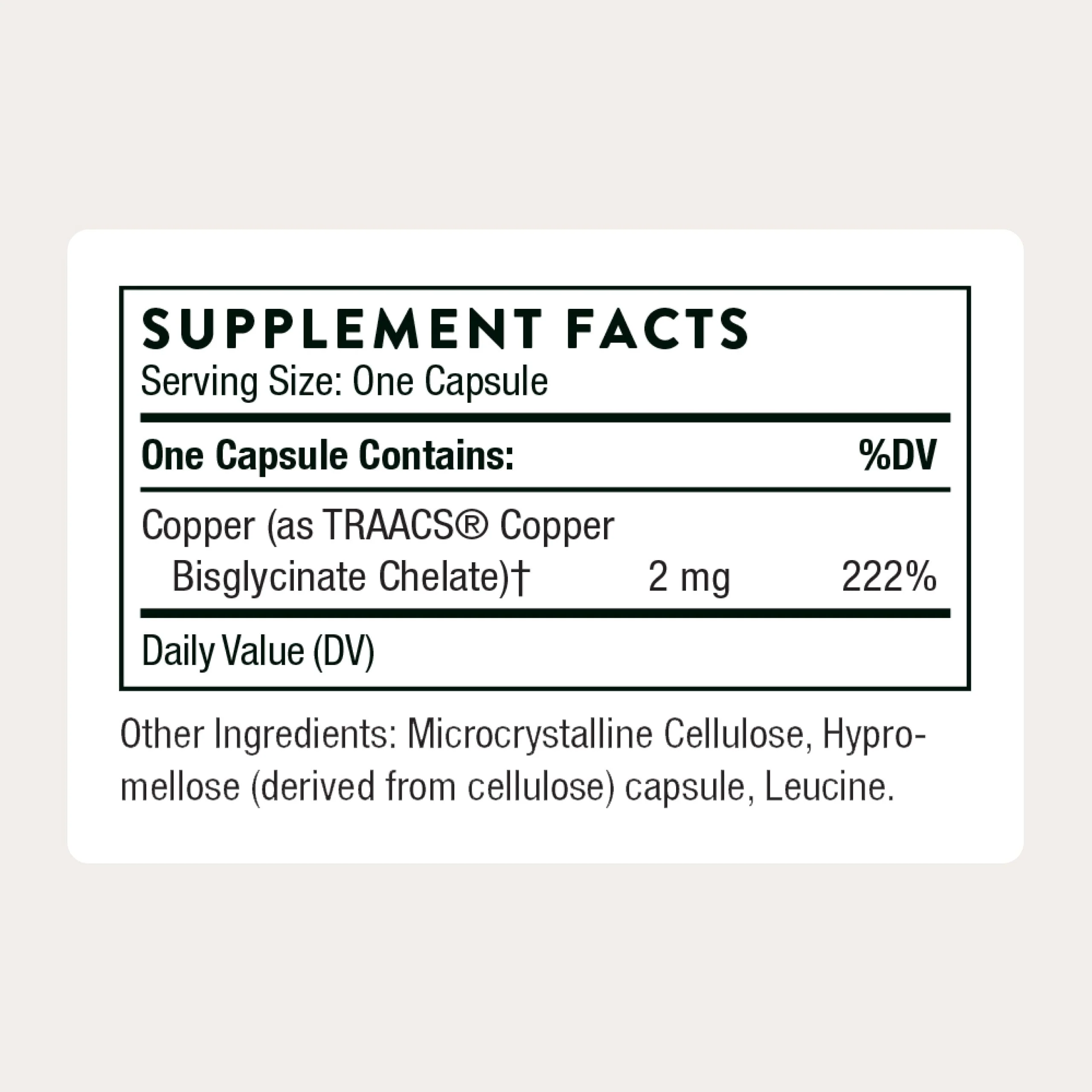 THORNE - Copper Bisglycinate - Well-Absorbed Trace Mineral Supplement - 60 Capsules - Image 8