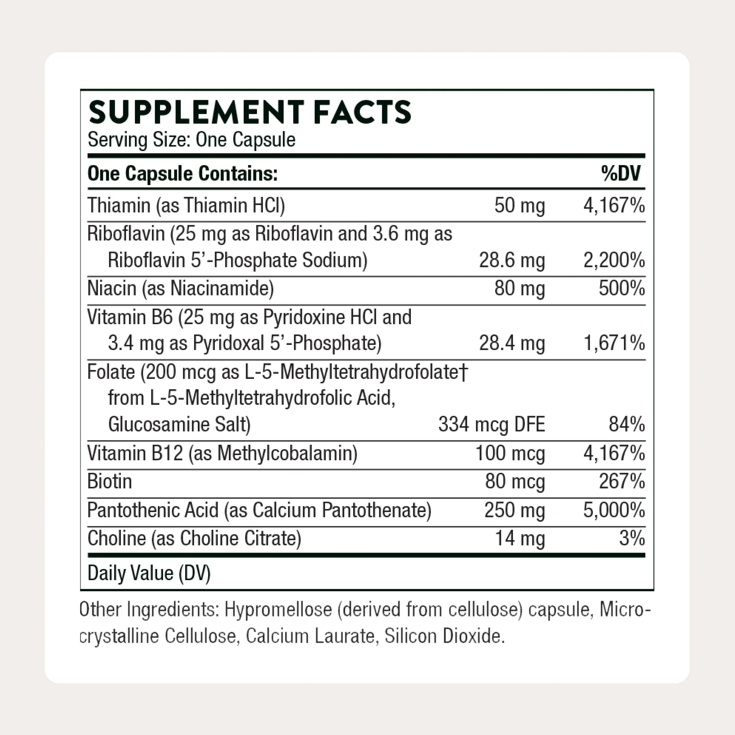 THORNE - Stress B-Complex - Vitamins B2, B6, B12 & Folate in Highly-Absorbable and Active Forms - Extra Vitamin B5 for Adrenal Support, Stress Management & Immune Function* - 60 Servings - Image 8